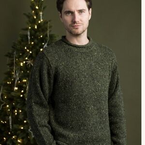 NWOT Roll Neck‎ Sweater - Fisherman Sweater Forest Green Crewneck